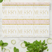 Pink Gold Weihnachtsmuster#35 ID1009 Geschirrtuch (Gefaltet)