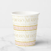 Pink Gold Weihnachtsmuster#35 ID1009 Pappbecher (Vorderseite)