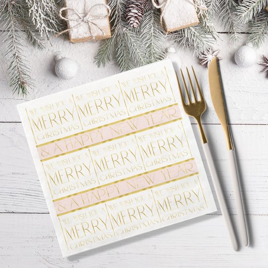 Pink Gold Weihnachtsmuster#35 ID1009 Serviette