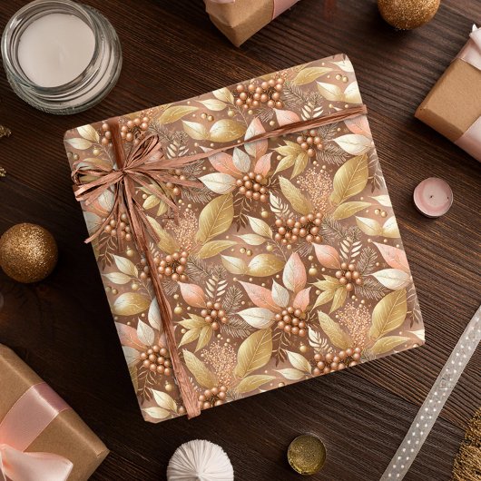 Pink Gold Weihnachtsmuster#8 ID1009 Geschenkpapier