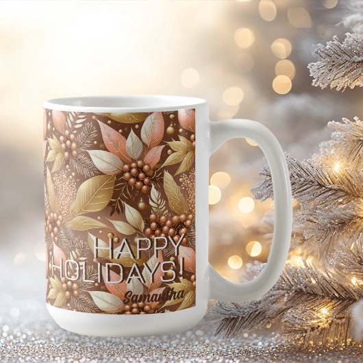 Pink Gold Weihnachtsmuster#8 ID1009 Kaffeetasse