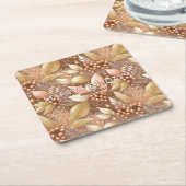 Pink Gold Weihnachtsmuster#8 ID1009 Rechteckiger Pappuntersetzer (angewinkelt)