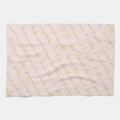 Pink Gold Weihnachtstypografie Pattern#36 ID1009 Geschirrtuch (Horizontal)