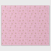 Pink Gold Weißer Glitzer Polka Dos Weihnachten Geschenkpapier (Flach)