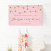 Pink & Gold Whimsical Fairy Lights Baby Dusche Banner (Insitu)