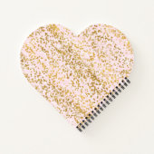 Pink Gold White Confetti Notizbuch (Rückseite)