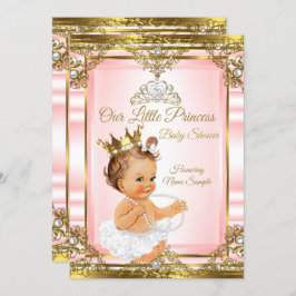 Pink Gold White Pearl Princess Baby Dusche Light Einladung