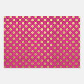PINK GOLD WHITE POLKA DOTS & DIAMOND PATTERN GESCHENKPAPIER SET (Vorderseite)