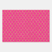 PINK GOLD WHITE STRIPES & DIAMOND PATTERN GESCHENKPAPIER SET (Vorderseite 3)
