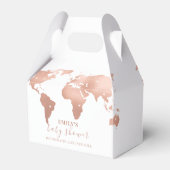 Pink Gold World Map Reiseabenteuerdusche Baby Geschenkschachtel (Rückseite)