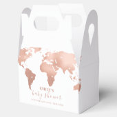 Pink Gold World Map Reiseabenteuerdusche Baby Geschenkschachtel (Geöffnet)