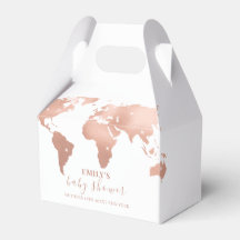 Pink Gold World Map Reiseabenteuerdusche Baby