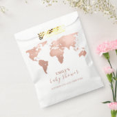 Pink Gold World Map Reiseabenteuerdusche Baby Geschenktütchen (Versiegelt)