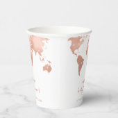 Pink Gold World Map Reiseabenteuerdusche Baby Pappbecher (Rechts)