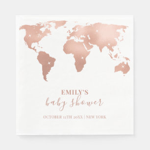 Pink Gold World Map Reiseabenteuerdusche Baby Serviette