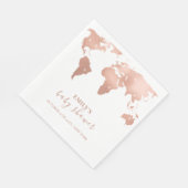 Pink Gold World Map Reiseabenteuerdusche Baby Serviette (Ecke)