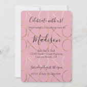 Pink Gold XOXO Einladung (Vorderseite)