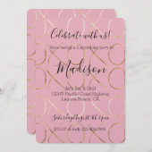 Pink Gold XOXO Einladung (Vorne/Hinten)