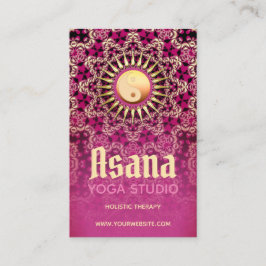 Pink Gold Yin Yang Holistic Energy Asana Yoga Visitenkarte