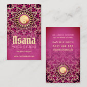 Pink Gold Yin Yang Holistic Energy Asana Yoga Visitenkarte (Vorne/Hinten)