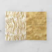 Pink Gold Zebra Glitz Confetti Card Karte (Innenseite)