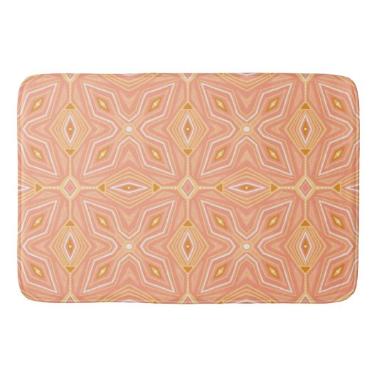 Pink Gold Zigzags Geometrisches Muster Badematte (Vorderseite)