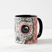 Pink & Gold Zucker-Schädel-Whimsikum Niedlich Tasse (VorderseiteRechts)