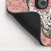 Pink & Gold Zuckerschädel und Niedliche Herzkranke Mousepad (Ecke)