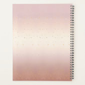 Pink Golden Blätter Blumenzettel Planer (Rückseite)