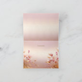 Pink Golden Blätter Floral Danke Karte (Innenseite)