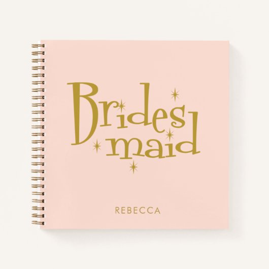 Pink Golden Bridesmaid Geschenke Notizblock (Vorderseite)