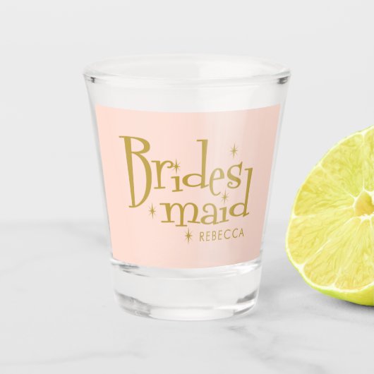 Pink Golden Bridesmaid Geschenke Schnapsglas (Vorderseite)