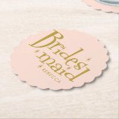 Pink Golden Bridesmaid Geschenke Untersetzer (angewinkelt)