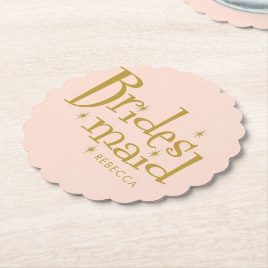 Pink Golden Bridesmaid Gifts Untersetzer (angewinkelt)