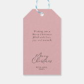 Pink Golden Christmas Tree Geschenkanhänger (Rückseite)