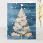 Pink Golden Christmas Tree Karte (Gelbe Blume)
