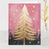 Pink Golden Christmas Tree Karte (Gelbe Blume)
