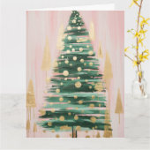 Pink Golden Christmas Tree Karte (Gelbe Blume)
