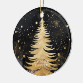 Pink Golden Christmas Tree Keramik Ornament (Links)