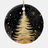 Pink Golden Christmas Tree Keramik Ornament (Hinten)