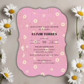 Pink Golden Daisy Glitzer Glow Baby Dusche Einladung