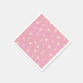 Pink Golden Daisy Glitzer Glow Baby Dusche Serviette (Ecke)