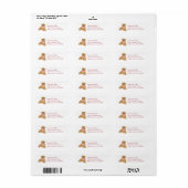 Pink Golden Retriever Puppy Return Address Label (Vorne)