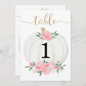 Pink-Goldkürbis 5"x7"-Tischnummern Einladung (Vorne/Hinten)
