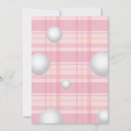 Pink Golf 2. Geburtstag Einladung (Rückseite)