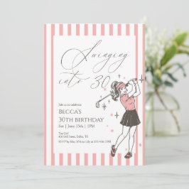 Pink Golf 30th Birthday Party Swinging Into 30 Einladung