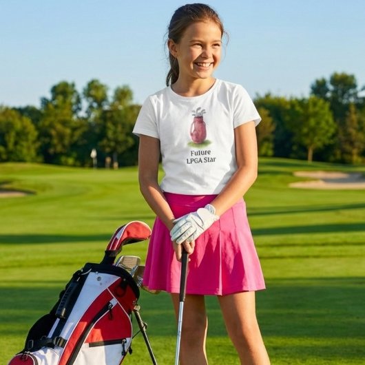 Pink Golf Bag Junior Youth Girl T-Shirt