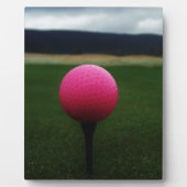 Pink Golf Ball auf dem Golfplatz Fotoplatte (Vorderseite)