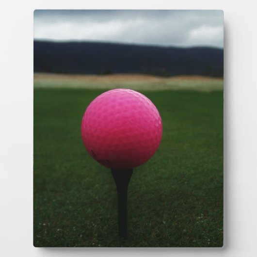 Pink Golf Ball auf dem Golfplatz Fotoplatte (Vorderseite)