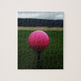 Pink Golf Ball auf dem Golfplatz Puzzle